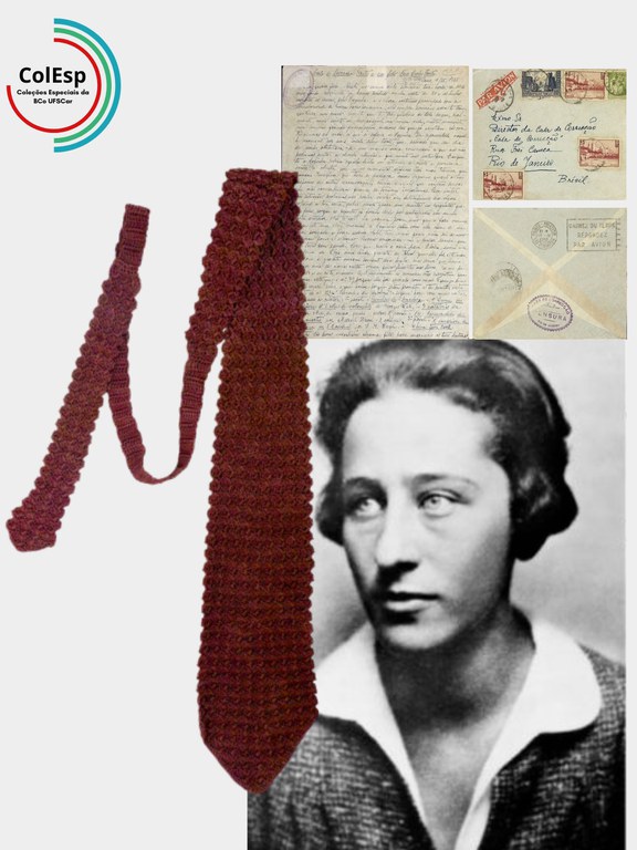 Gravata de Crochê tecida por Olga Benário em Lichtenburg, campo de concentração na Alemanha nazi.jpg Gravata de Crochê tecida por Olga Benário em Lichtenburg, campo de concentração na Alemanha nazi.jpg